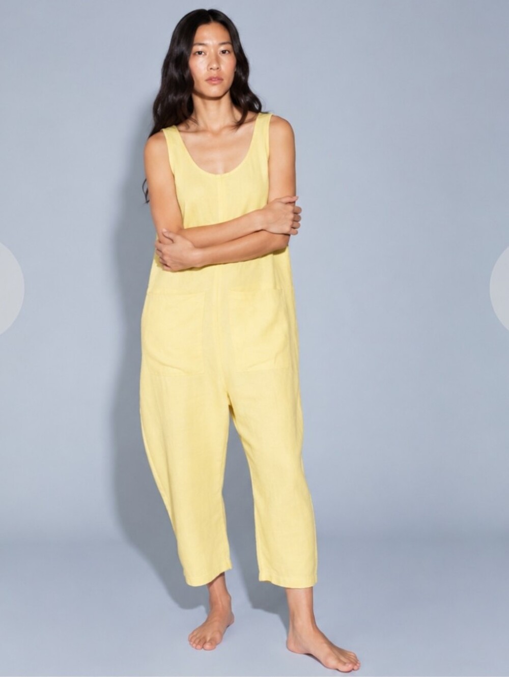 ILANA KOHN GARY LINEN JUMPSUIT BUTTER YELLOW